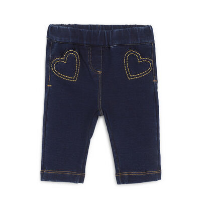 Girls Dark Blue Solid Long Trouser